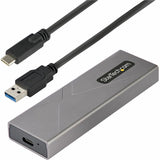 StarTech.com USB-C 10Gbps to M.2 NVMe or M.2 SATA SSD Enclosure, Tool-free M.2 PCIe/SATA SSD Aluminum Enclosure, USB-C & USB-A Host Cables — M2-USB-C-NVME-SATA