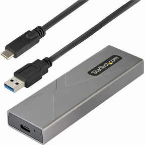 StarTech.com USB-C 10Gbps to M.2 NVMe or M.2 SATA SSD Enclosure, Tool-free M.2 PCIe/SATA SSD Aluminum Enclosure, USB-C & USB-A Host Cables — M2-USB-C-NVME-SATA