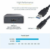 StarTech.com USB-C 10Gbps to M.2 NVMe or M.2 SATA SSD Enclosure, Tool-free M.2 PCIe/SATA SSD Aluminum Enclosure, USB-C & USB-A Host Cables — M2-USB-C-NVME-SATA