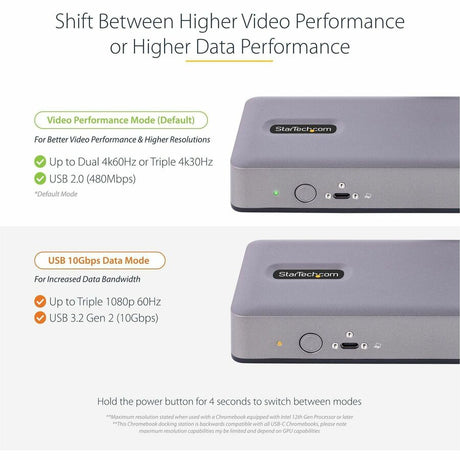 StarTech.com USB-C Docking Station, HDMI/DP/DP Alt Mode USB-C Dock, Triple/Dual 4K, 7x USB Hub, 60W PD, GbE, WWCB Certified — DK31C3MNCR