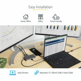 StarTech.com USB C Multiport Adapter, Dual HDMI, 4K 60Hz, 2x 5Gbps USB-A Hub, 100W Power Delivery, GbE, SD/MicroSD, USB C Mini Dock — 120B-USBC-MULTIPORT