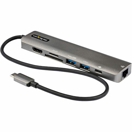StarTech.com USB C Multiport Adapter, USB-C to 4K 60Hz HDMI 2.0, 100W PD Pass-through, SD, USB, GbE, USB Type-C Mini Dock, 12" Long Cable — DKT30CHSDPD1