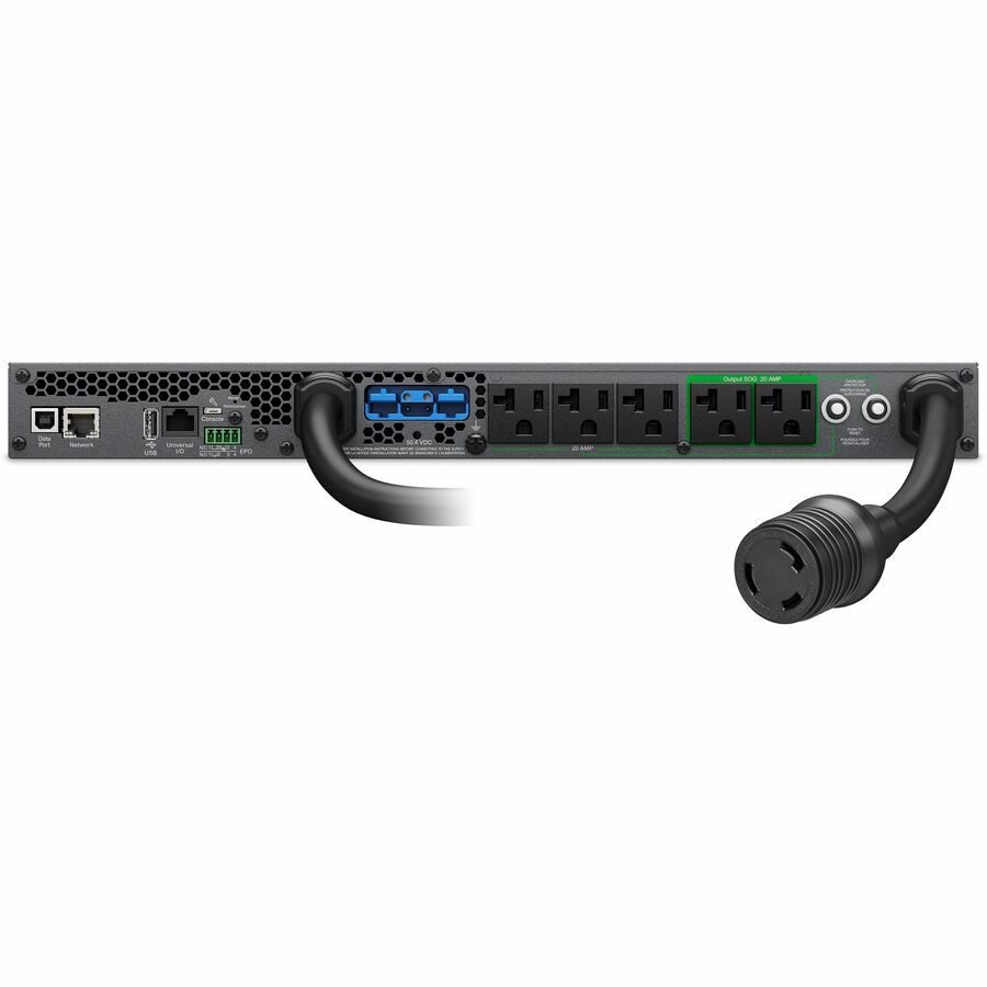 APC Smart-UPS Ultra On-Line, 3000VA, Lithium-ion, Rack/Tower 1U, 120V, 5x 5-20R + 1x L5-30R NEMA outlets, Network Card, Extended runtime, W/rail kit — SRTL3KRM1UNC