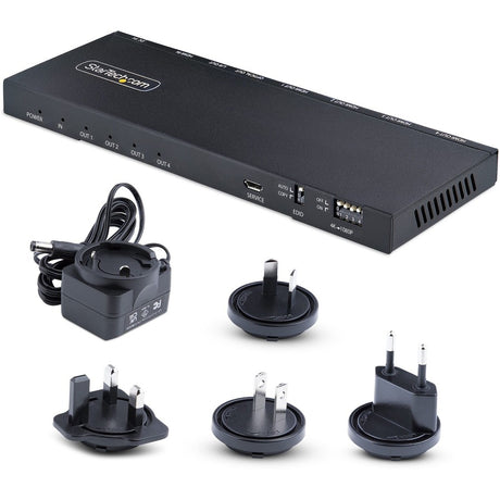 StarTech.com 4-Port HDMI Splitter, 4K 60Hz HDMI 2.0, 1 In 4 Out HDMI Splitter, 4K HDMI Splitter w/Built-in Scaler, 1x4 HDMI Display/Output — HDMI-SPLITTER-44K60S