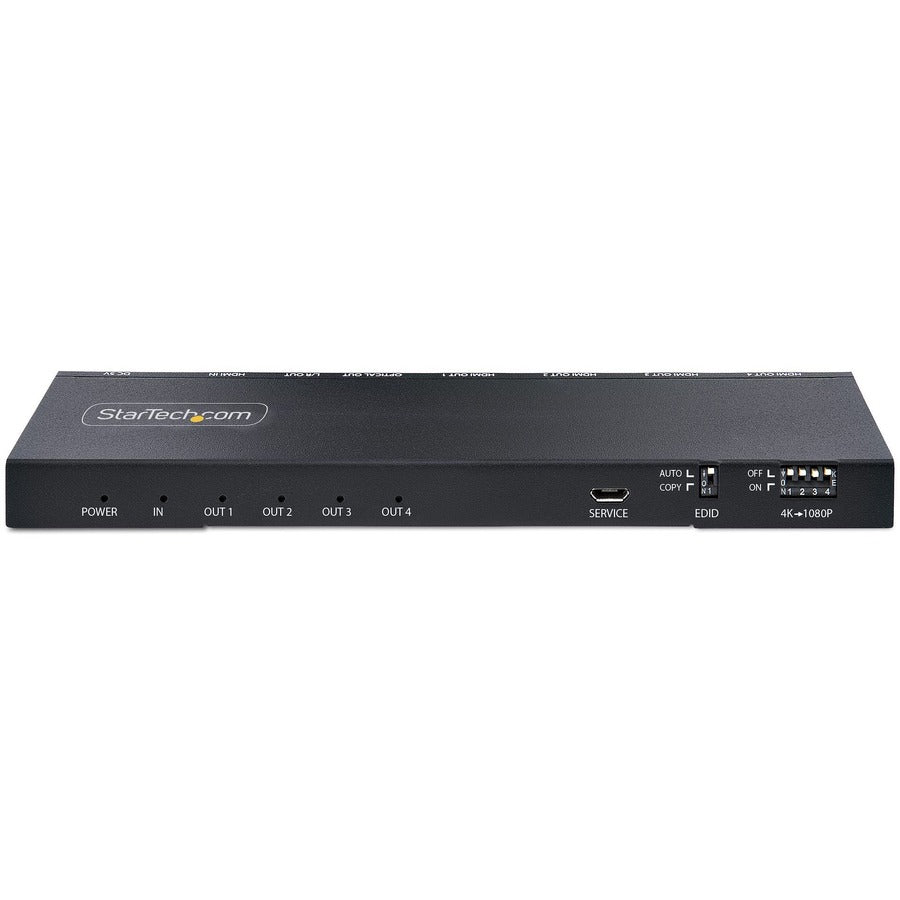 StarTech.com 4-Port HDMI Splitter, 4K 60Hz HDMI 2.0, 1 In 4 Out HDMI Splitter, 4K HDMI Splitter w/Built-in Scaler, 1x4 HDMI Display/Output — HDMI-SPLITTER-44K60S