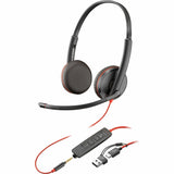 Poly Blackwire 3225 Stereo USB-C Headset + 3.5mm Plug + USB-C/A Adapter (Bulk) — 8X229A6