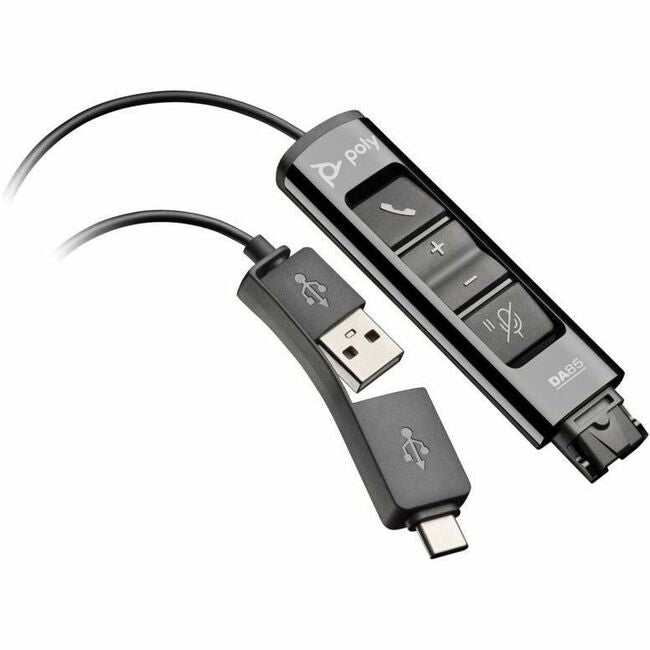 Poly DA85 USB to QD Black Adapter TAA — 786C7AA