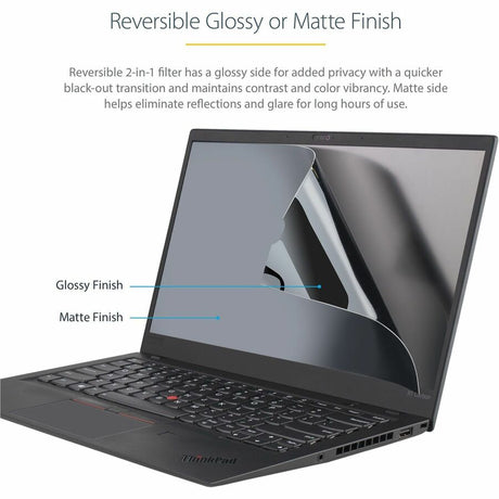 StarTech.com 15.6-inch 16:9 Laptop Privacy Filter, Anti-Glare Privacy Screen w/51% Blue Light Reduction, +/- 30&deg; View Angle, Matte/Glossy — 156L-PRIVACY-SCREEN