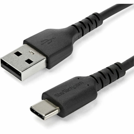 StarTech.com 1m USB A to USB C Charging Cable - Durable Fast Charge & Sync USB 2.0 to USB Type C Data Cord - Aramid Fiber M/M 3A Black — RUSB2AC1MB