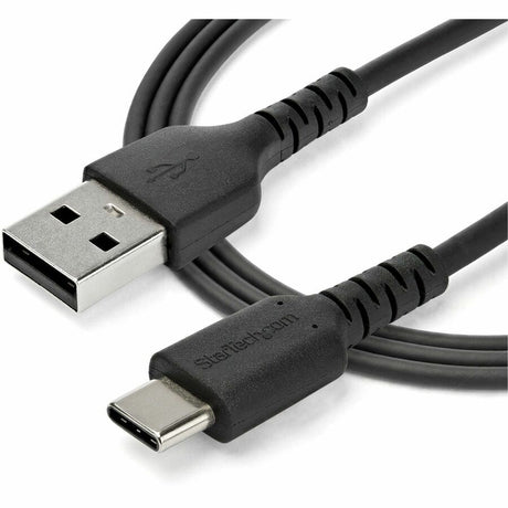 StarTech.com 1m USB A to USB C Charging Cable - Durable Fast Charge & Sync USB 2.0 to USB Type C Data Cord - Aramid Fiber M/M 3A Black — RUSB2AC1MB