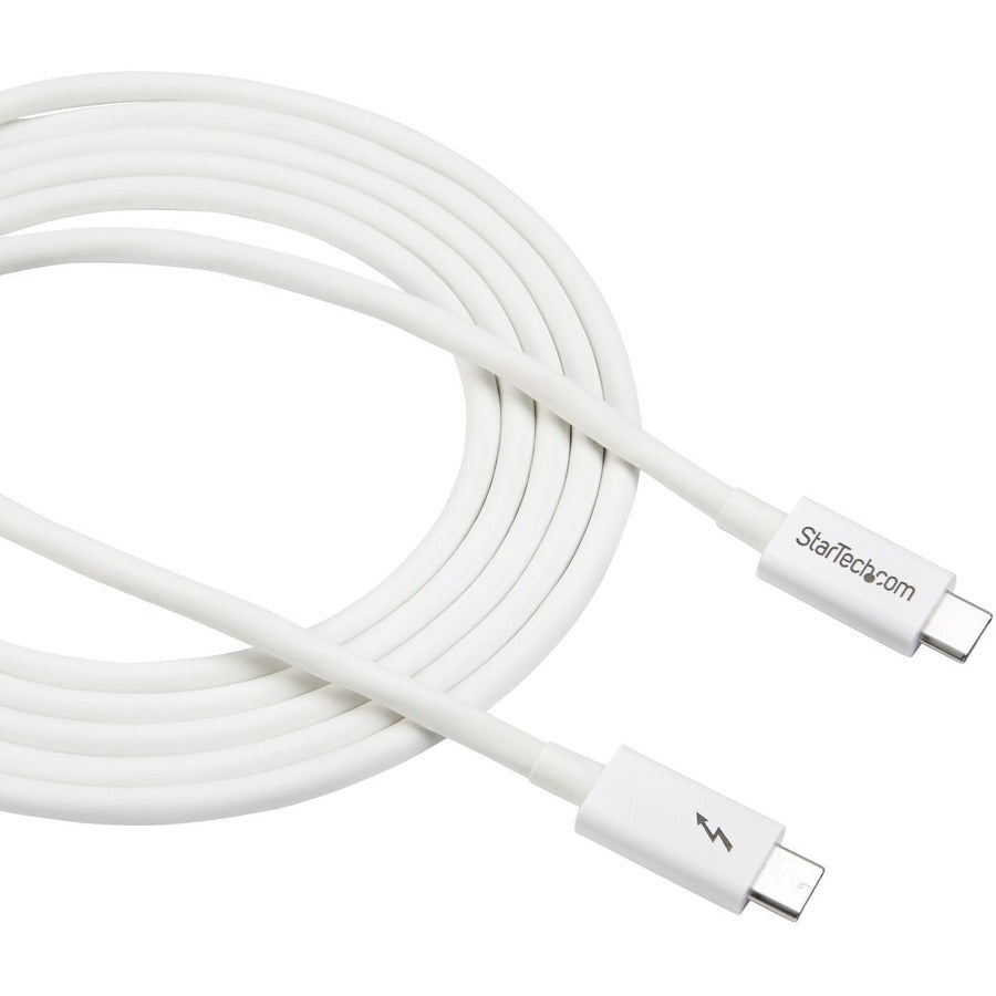 StarTech.com 6.6ft (2m) Thunderbolt 3 Cable, 20Gbps, 100W PD, 4K Video, Thunderbolt-Certified, Compatible w/ TB4/USB 3.2/DisplayPort — TBLT3MM2MW