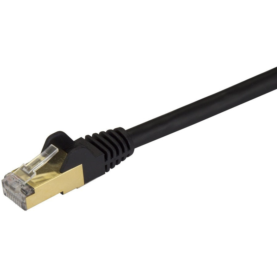 StarTech.com 20ft CAT6a Ethernet Cable - 10 Gigabit Category 6a Shielded Snagless 100W PoE Patch Cord - 10Gb Black UL Certified Wiring/TIA — C6ASPAT20BK