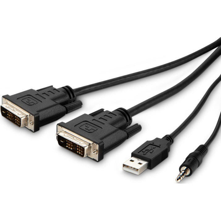 Belkin Dual DVI to HDMI High Retention + USB A/B + Audio Passive Combo KVM Cable — F1DN2CCBL-DH10t