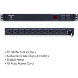 CyberPower PDU15M2F10R 100 - 125 VAC 15A Metered PDU — PDU15M2F10R