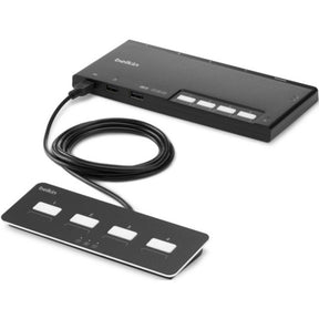 Belkin 4-Port Single Head HDMI Modular Secure KVM Switch PP4.0 W/ Remote — F1DN104MOD-HH-4