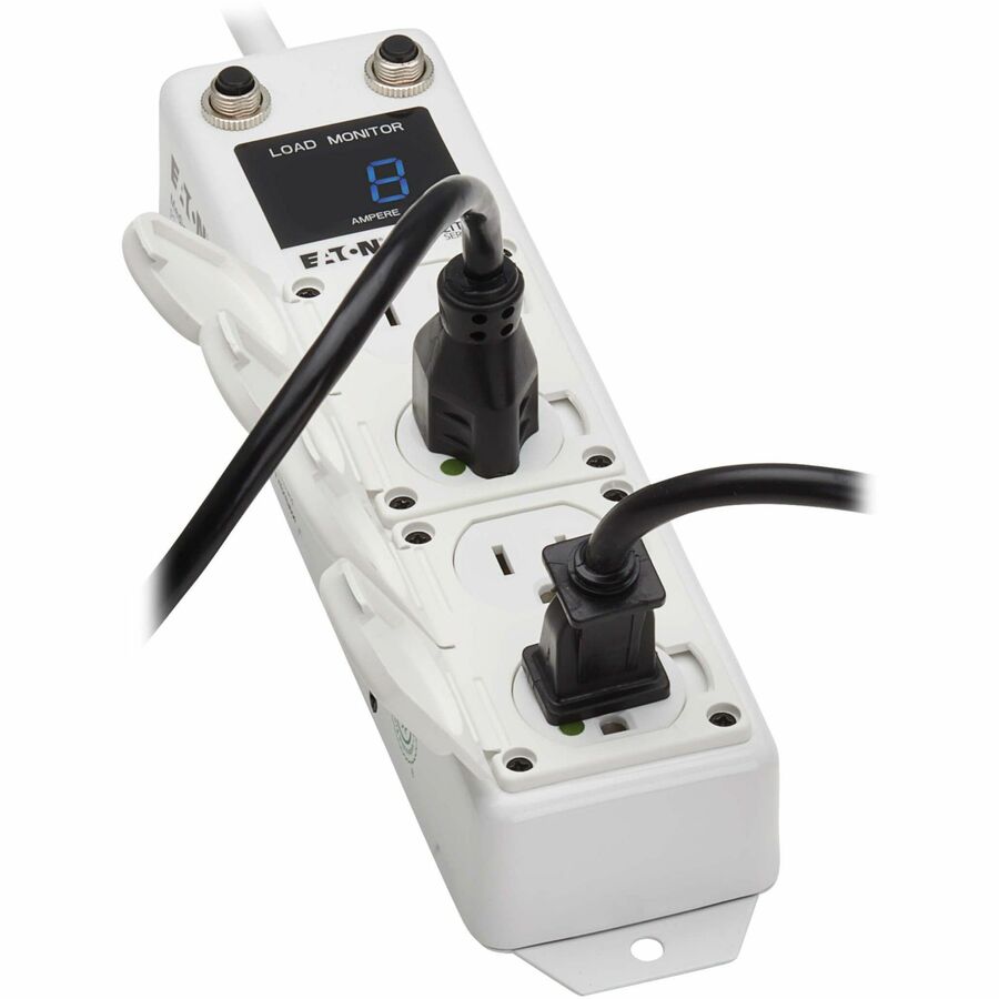 Eaton Tripp Lite Series Safe-IT UL 1363A Medical-Grade Power Strip for Patient Care Vicinities, 4 Hospital-Grade Outlets, Load Monitor, Safety Covers, Antimicrobial, 15 ft. (4.6 m) Cord — PS-415-HG-OEMLM