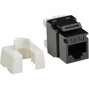 Eaton Tripp Lite Series Cat6a Keystone Jack - 4PPoE Compliant, 110/Krone, 568A/B, RJ45 Ethernet, Black, TAA — N238-001-BK-6A