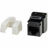 Eaton Tripp Lite Series Cat6a Keystone Jack - 4PPoE Compliant, 110/Krone, 568A/B, RJ45 Ethernet, Black, TAA — N238-001-BK-6A