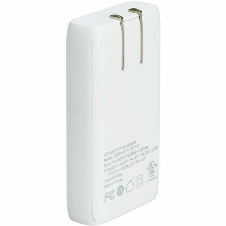 Eaton Tripp Lite Series 45W USB-C GaN Wall Charger - Ultra Slim, PD 3.0 Fast Charging, White — U280-WF1-45C1-G