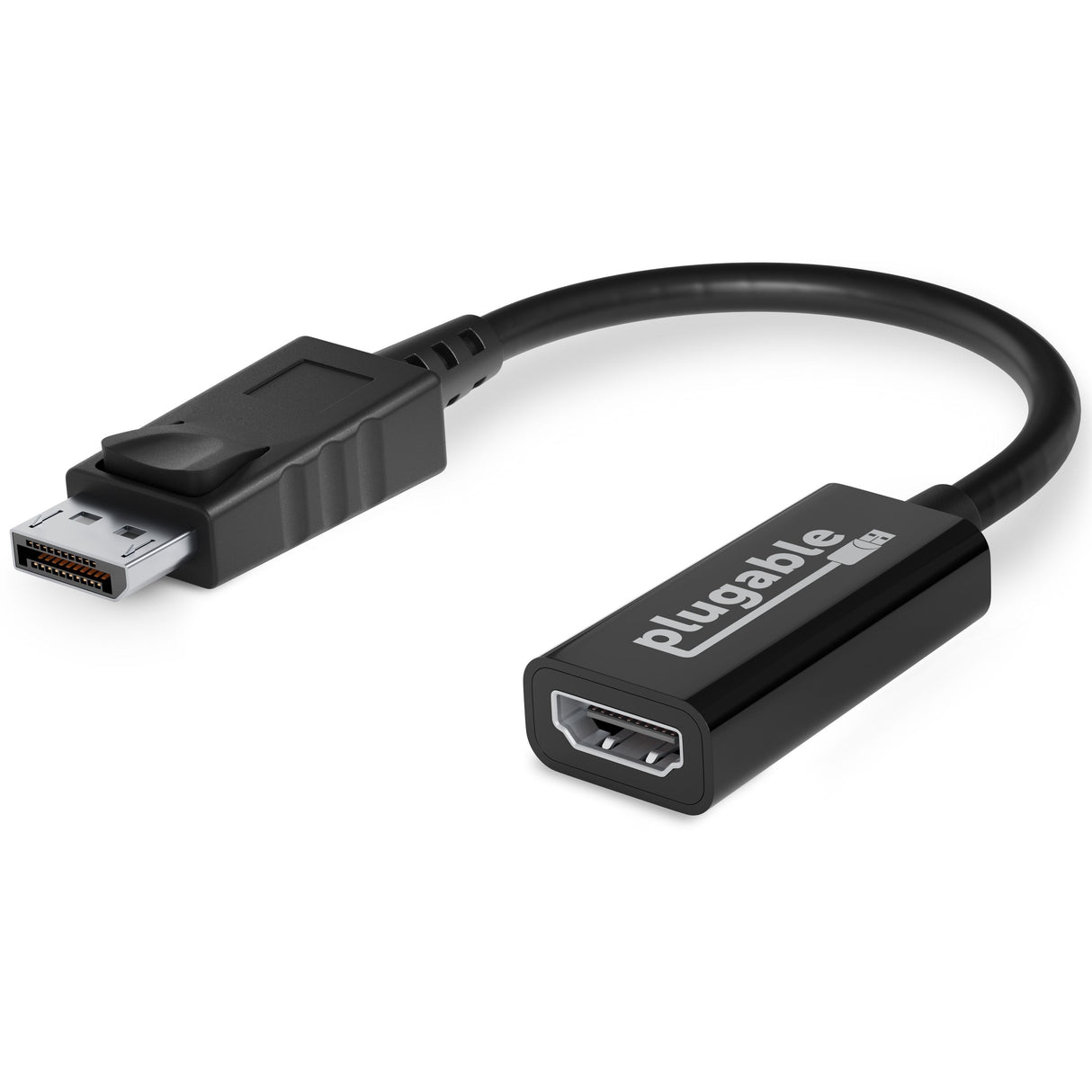 Plugable Active DisplayPort to HDMI Adapter - Connect any DisplayPort-Enabled PC or Tablet to an HDMI Enabled Monitor, TV or Projector for Ultra-HD Video Streaming (HDMI 2.0 up to 4K 3840x2160 @60Hz) — DP-HDMI