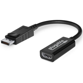 Plugable Active DisplayPort to HDMI Adapter - Connect any DisplayPort-Enabled PC or Tablet to an HDMI Enabled Monitor, TV or Projector for Ultra-HD Video Streaming (HDMI 2.0 up to 4K 3840x2160 @60Hz) — DP-HDMI