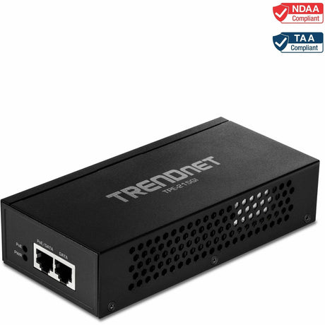 TRENDnet 2.5G PoE+ Injector, TPE-215GI, PoE (15.4W) or PoE+ (30W), Converts a non-PoE Port to a PoE+ 2.5G Port, 2.5GBASE-T Compliant, Integrated Power Supply, Network a PoE device up to 100m (328 ft.) — TPE-215Gi