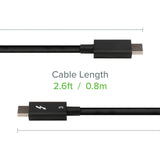 Plugable Thunderbolt 3 Cable 40Gbps Supports 100W (20V, 5A) Charging — TBT3-40G80CM