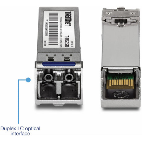 TRENDnet SFP to RJ45 Industrial Single-Mode LC Module (10km); TI-MGBS10; 1000Base-LX Industrial SFP; Compliant with IEEE 802.3z Gigabit Ethernet; Data Rates of up to 1.25Gbps; Lifetime Protection — TI-MGBS10