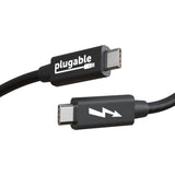 Plugable Windows Transfer Cable 6.6ft (2m), Thunderbolt 10Gbps, Bundled with Bravura Software for Windows PC to PC Migration - Unlimited Uses. Works between Thunderbolt 3 / 4, USB4 PCs — TBT-TRAN