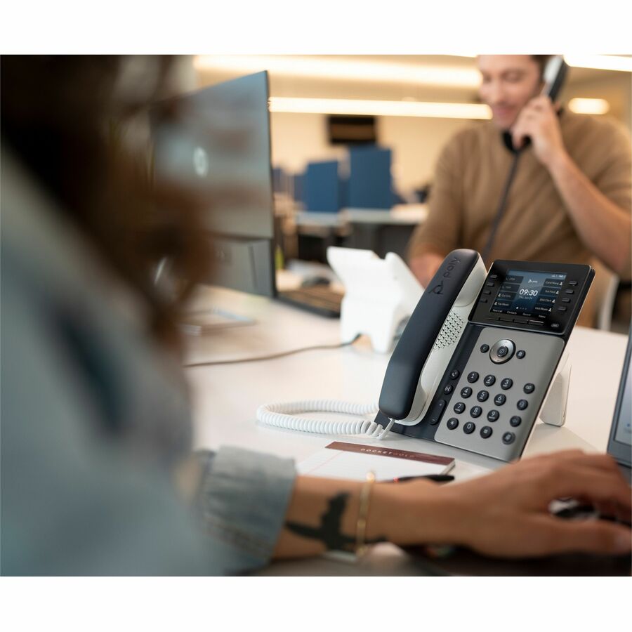 Poly Edge E350 IP Phone - Corded - Corded/Cordless - Wi-Fi, Bluetooth - Desktop, Wall Mountable - Black — 89B53AA#ABA