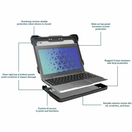 Extreme Shell-F Slide Case for Dell 3330 & 3340 Windows Clamshell 13.3" (Gray/Clear) — DL-ESF-3330W-GRY