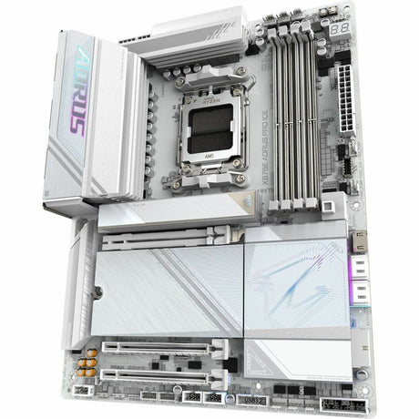 Aorus Ultra Durable X870E AORUS PRO ICE Gaming Desktop Motherboard - AMD X870E Chipset - Socket AM5 - ATX — X870E-AORUS-PRO-ICE