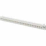 Eaton Tripp Lite Series 24-Port Cat6a Feed-Through Patch Panel - 4PPoE Compliant, 1U Rack-Mount, RJ45 Ethernet, White, TAA — N254-024-6A-WH