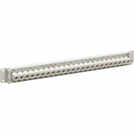 Eaton Tripp Lite Series 24-Port Cat6a Feed-Through Patch Panel - 4PPoE Compliant, 1U Rack-Mount, RJ45 Ethernet, White, TAA — N254-024-6A-WH