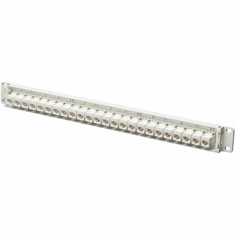 Eaton Tripp Lite Series 24-Port Cat6a Feed-Through Patch Panel - 4PPoE Compliant, 1U Rack-Mount, RJ45 Ethernet, White, TAA — N254-024-6A-WH