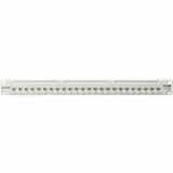 Eaton Tripp Lite Series 24-Port Cat6a Feed-Through Patch Panel - 4PPoE Compliant, 1U Rack-Mount, RJ45 Ethernet, White, TAA — N254-024-6A-WH