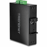 TRENDnet Industrial 10G SFP+ to 10G PoE++ Media Converter, TI-BF711SFP, Hardened IP50 Rated, NDAA & TAA Compliant for Government Use, Provides up to 95W, DIN-Rail and Wall Mounts Included