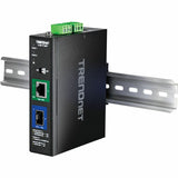 TRENDnet Industrial 10G SFP+ to 10G PoE++ Media Converter, TI-BF711SFP, Hardened IP50 Rated, NDAA & TAA Compliant for Government Use, Provides up to 95W, DIN-Rail and Wall Mounts Included