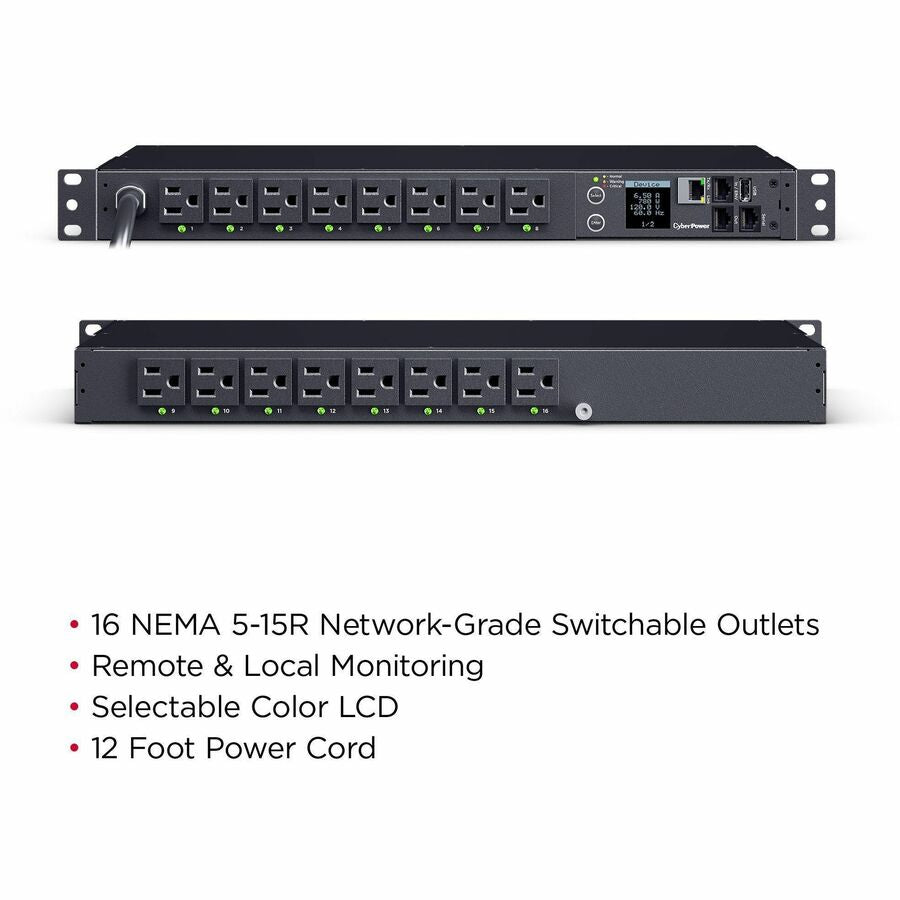 CyberPower PDU41021 Single Phase 100 - 120 VAC 15A Switched PDU — PDU41021