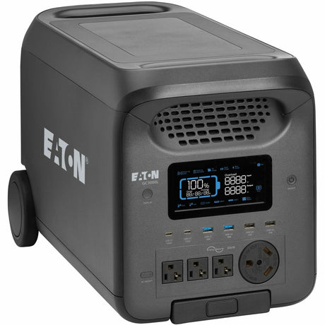 Eaton Portable Power Station - 3000W, Lithium-Ion (LFP), AC, DC, USB-A, USB-C, QC 3.0, LCD, Expandable Runtime — GC3000L