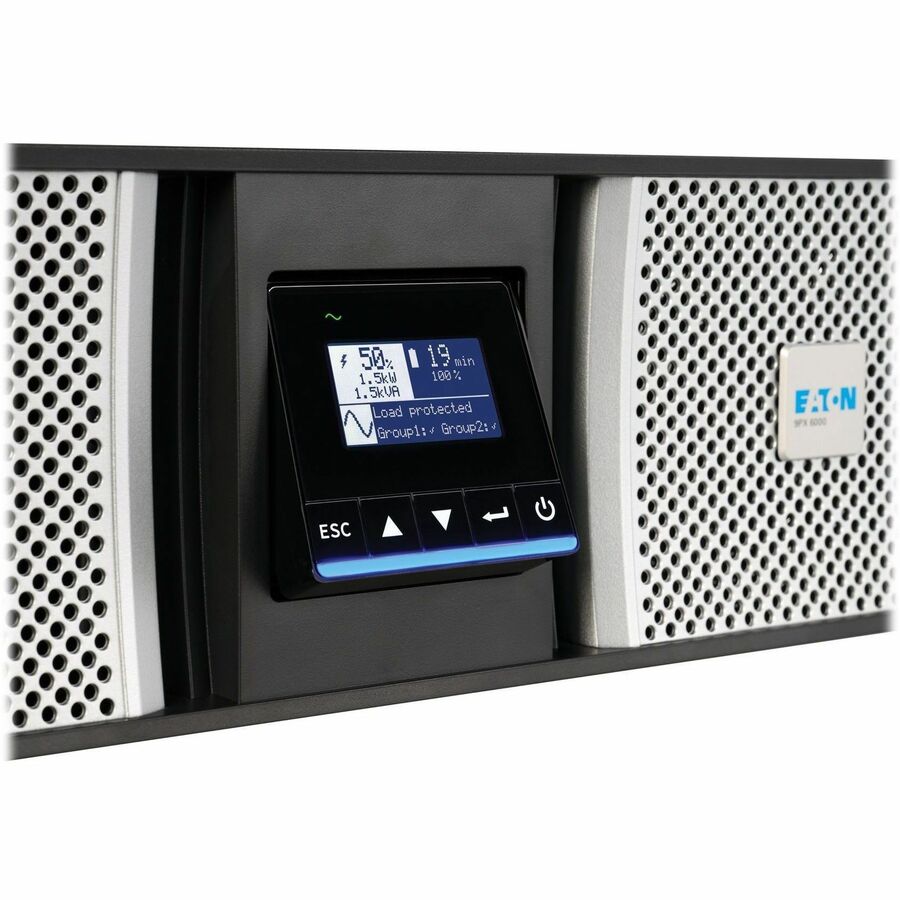 Eaton 9PX G2 3000VA 3000W 208V Online Double-Conversion UPS - L6-30P or Hardwired Input, 2 L6-20R, 2 L6-30R, Hardwired Output, Cybersecure Network Card, Extended Run, 3U Rack/Tower — 9PX3K3UG2