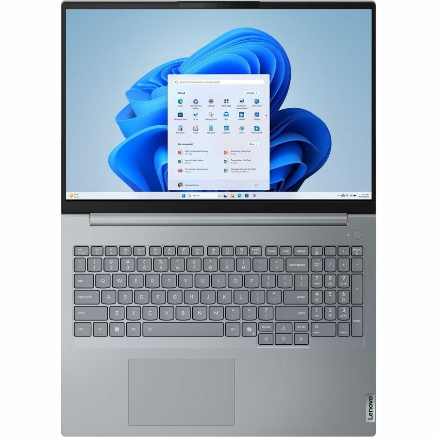 Lenovo ThinkBook 16 G8 IAL 21SK0094US 16" Touchscreen Notebook - WUXGA - Intel Core Ultra 7 255H - 16 GB - 512 GB SSD - English Keyboard - Arctic Gray — 21SK0094US