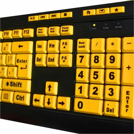 Adesso Luminous 4X Large Print Multimedia Desktop Keyboard — AKB-132UY