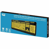 Adesso Luminous 4X Large Print Multimedia Desktop Keyboard — AKB-132UY