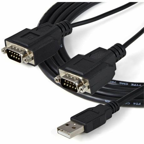 StarTech.com 6ft (1.8m) 2-Port FTDI USB to Serial RS232 Adapter Cable with COM Retention, USB to RS232 Adapter - TAA — ICUSB2322F