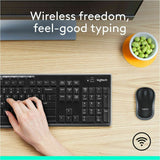 Logitech MK270 Wireless Keyboard and Mouse Combo for Windows, 2.4 GHz Wireless, Compact Mouse, Black — 920-004536