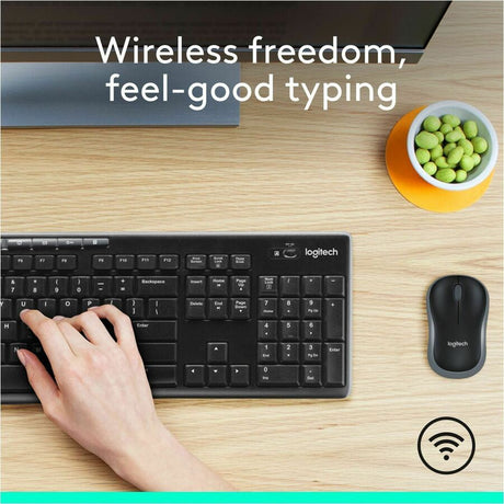 Logitech MK270 Wireless Keyboard and Mouse Combo for Windows, 2.4 GHz Wireless, Compact Mouse, Black — 920-004536