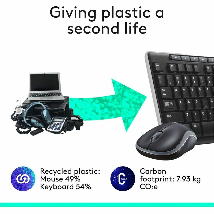 Logitech MK270 Wireless Keyboard and Mouse Combo for Windows, 2.4 GHz Wireless, Compact Mouse, Black — 920-004536