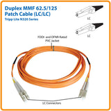 Eaton Tripp Lite Series Duplex Multimode 62.5/125 Fiber Patch Cable (LC/LC), 61M (200 ft.) — N320-61M