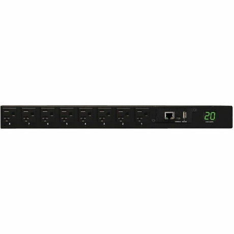 Eaton 1.9kW Single-Phase Switched PDU - LX Interface, 120V Outlets (16 5-15/20R), L5-20P/5-20P Input, 12 ft. (3.66 m) Cord, 1U Rack-Mount, TAA — PDUMH20NET